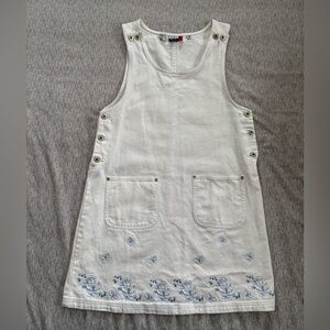 Vintage 90s Floral Embroidered Sleeveless Dress